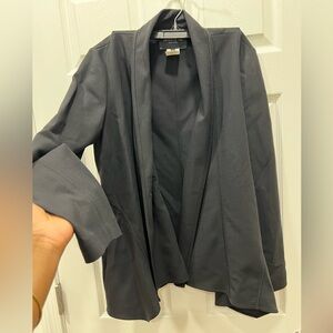 Lafayette 148 New york black casual cardigan duster pockets women’s 8 open front